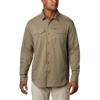 Columbia Silver Ridge Lite Long Sleeve, Camisa Verde Oliva Para Hombre | 357604-FDP